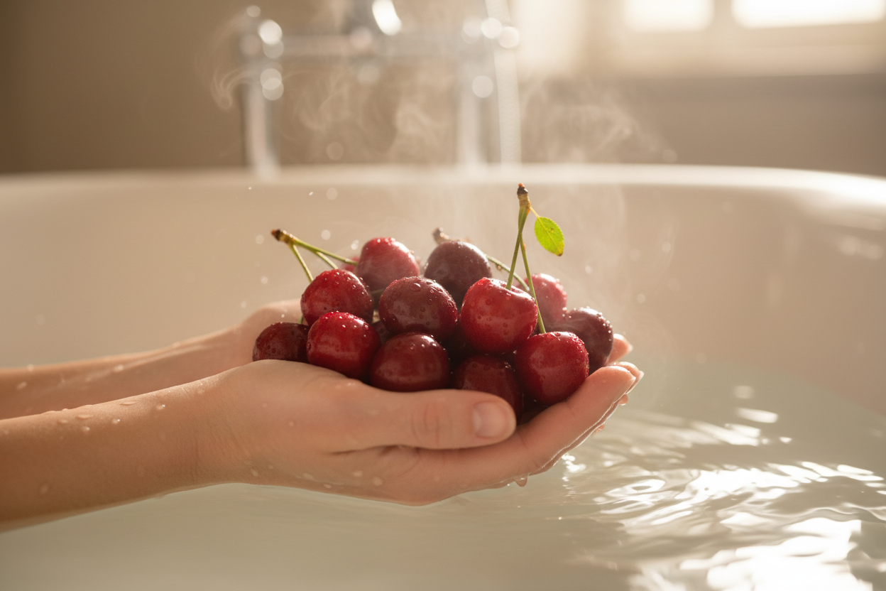 ES SOLL MEHR LUST AUF DIE KIRSCHEN ENSTEHEN UND ES SOLL ZUM VORSCHEIN KOMMEN DASS DIE KIRSCHEN HERRLICH DUFTEN